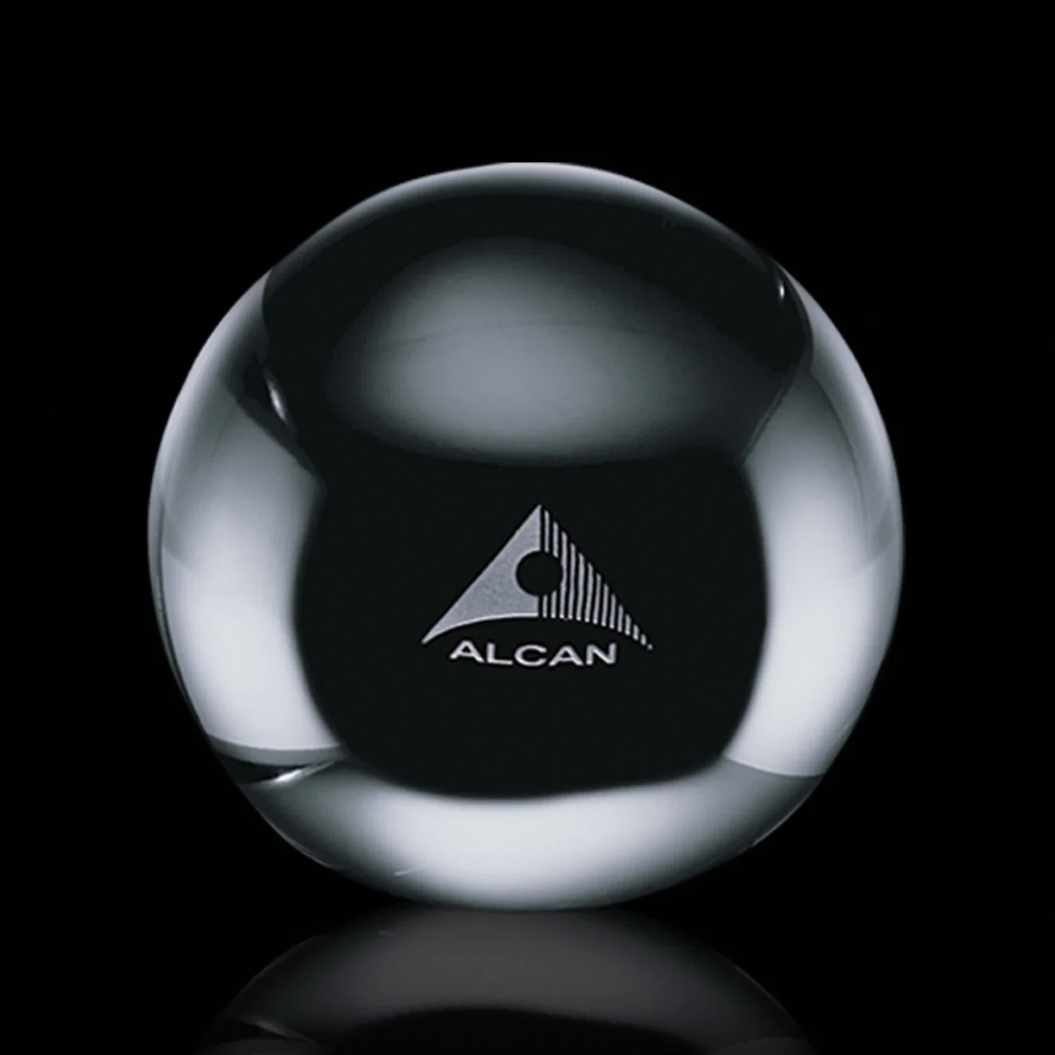 Custom Optical Crystal Ball Paperweight, 2.375"-4" Solid Sphere, client appreciation gift for service anniversary gifts