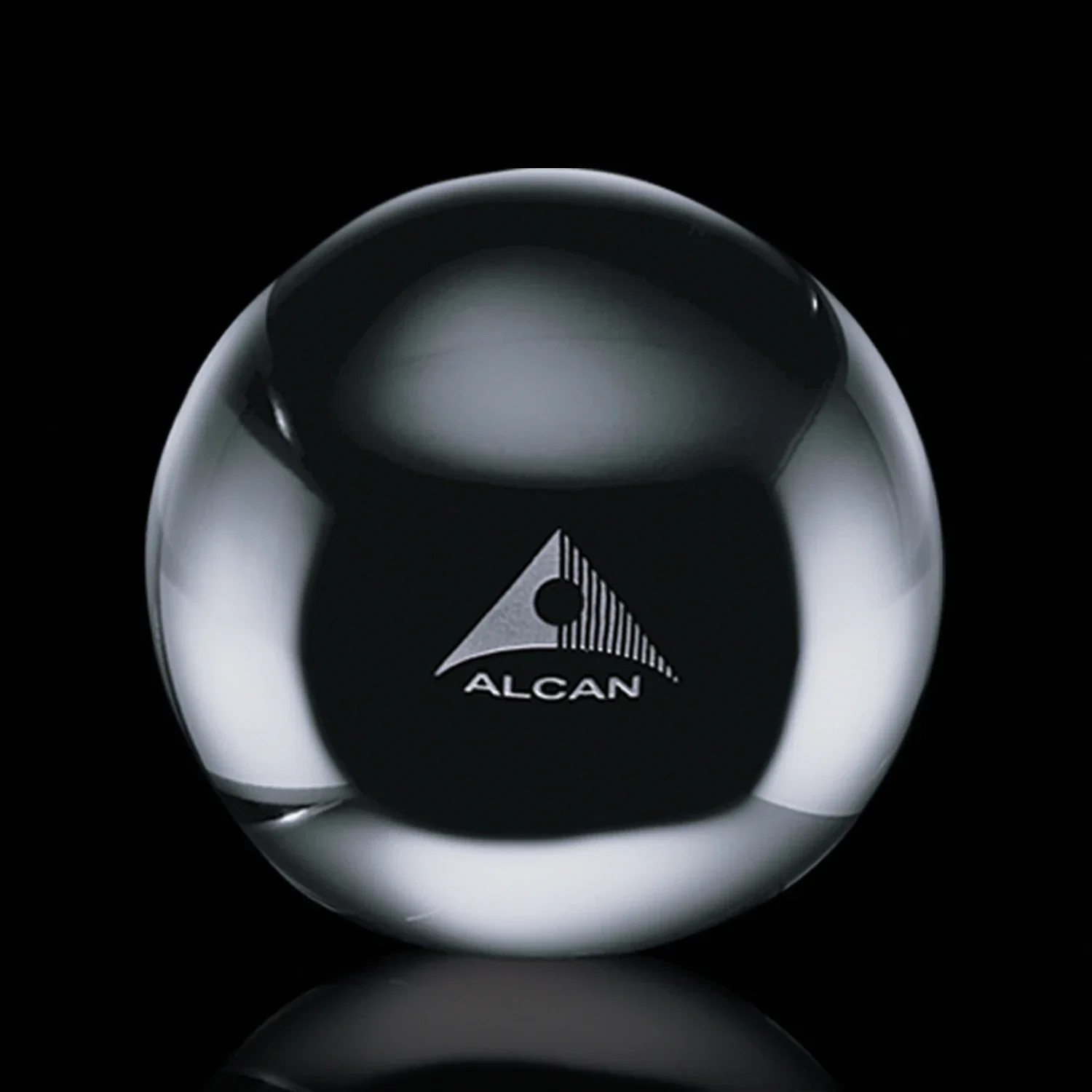 Custom Optical Crystal Ball Paperweight, 2.375"-4" Solid Sphere, client appreciation gift for sales achievement awards