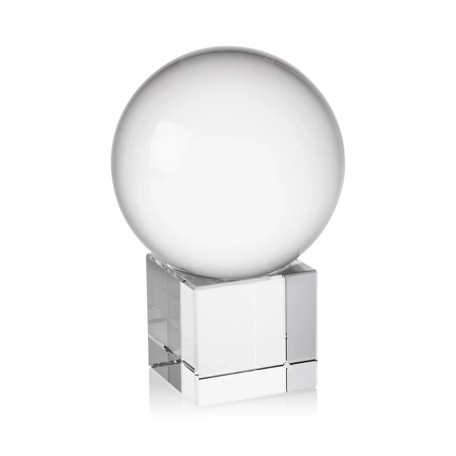 Personalized Rotating Crystal Sphere Award on Cube Base, 3.5"-5.5", client appreciation gift for corporate award ceremonies
