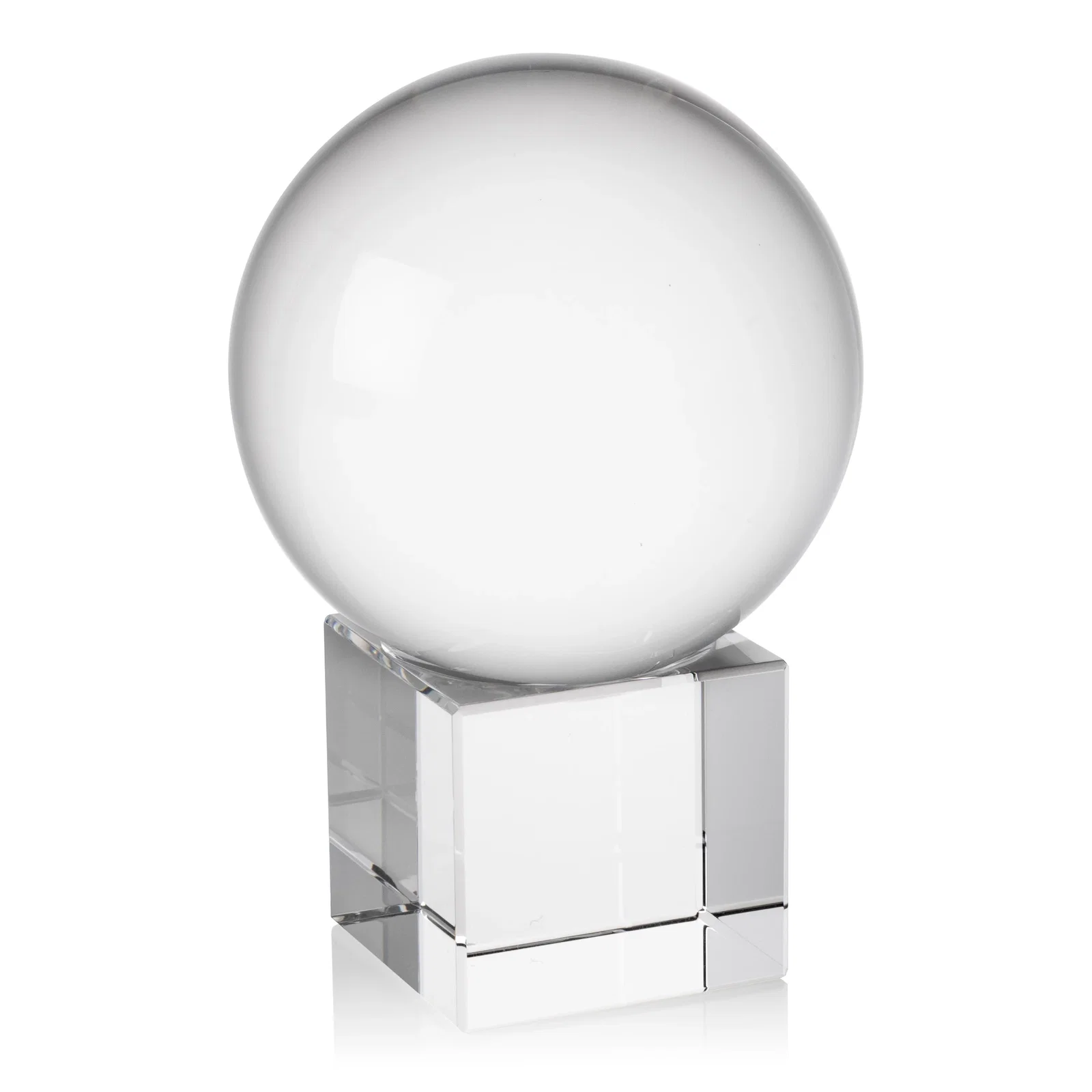 Personalized Rotating Crystal Sphere Award on Cube Base, 3.5"-5.5", client appreciation gift for sales achievement awards