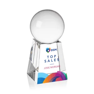 Optical Crystal Ball on Tall Base - Business Award