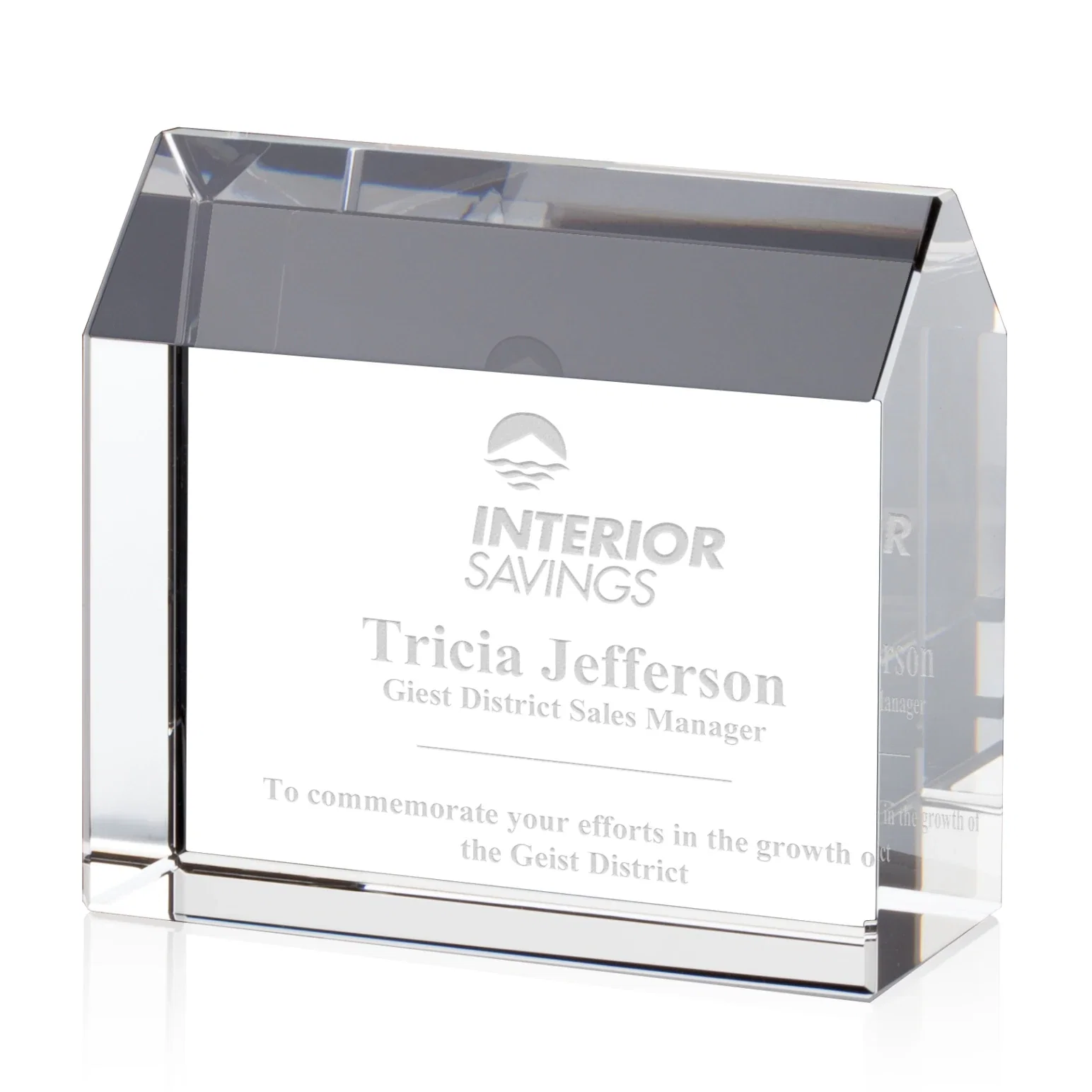 Custom Crystal Home Award — view 2