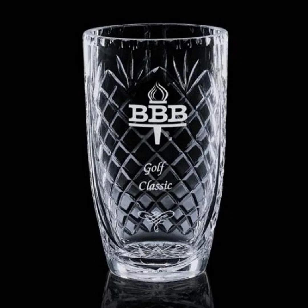 Custom Decorative Crystal Medallion Vase — view 6