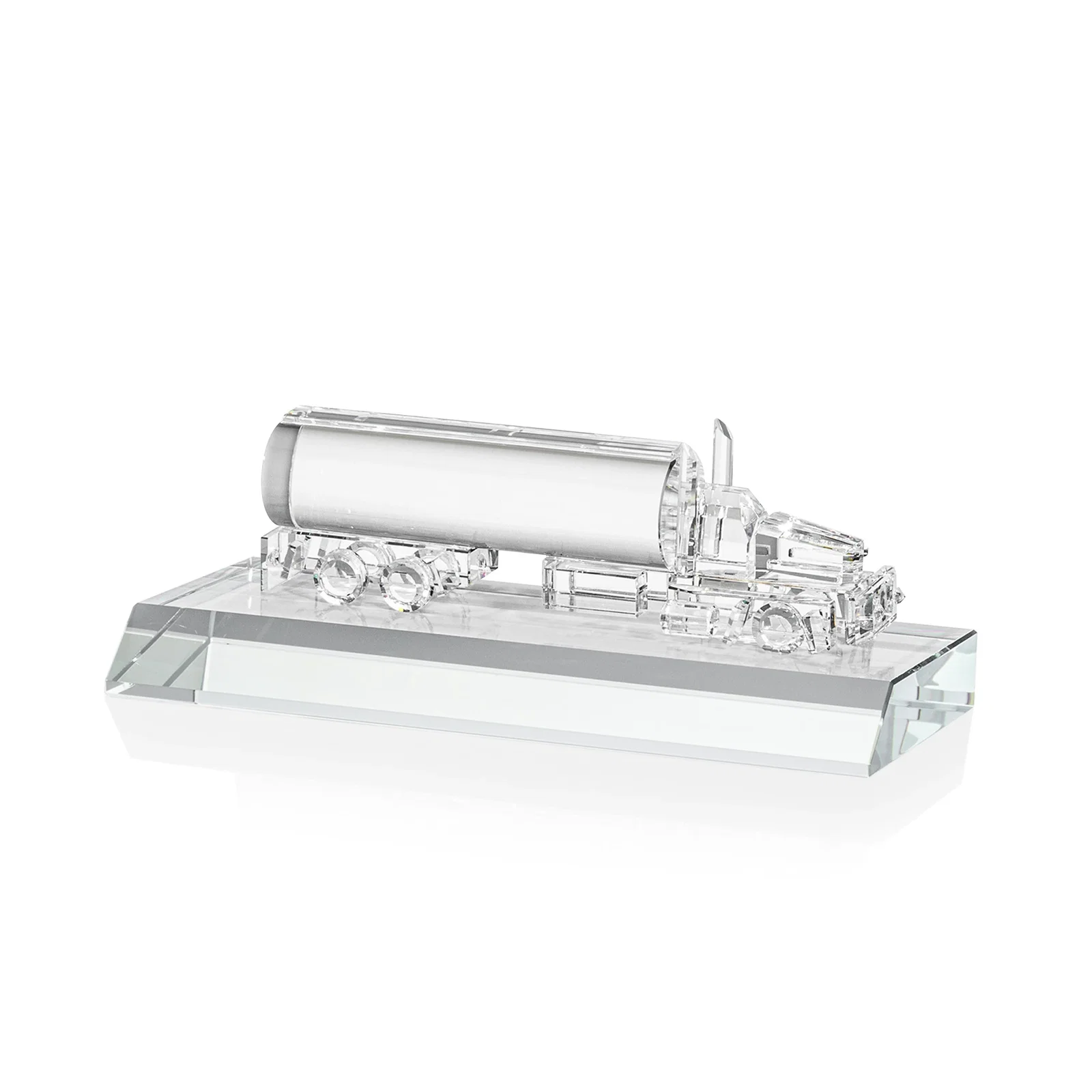 Custom Optical Crystal Oil Tanker Award on Matching Crystal Base, awards for volunteer appreciation