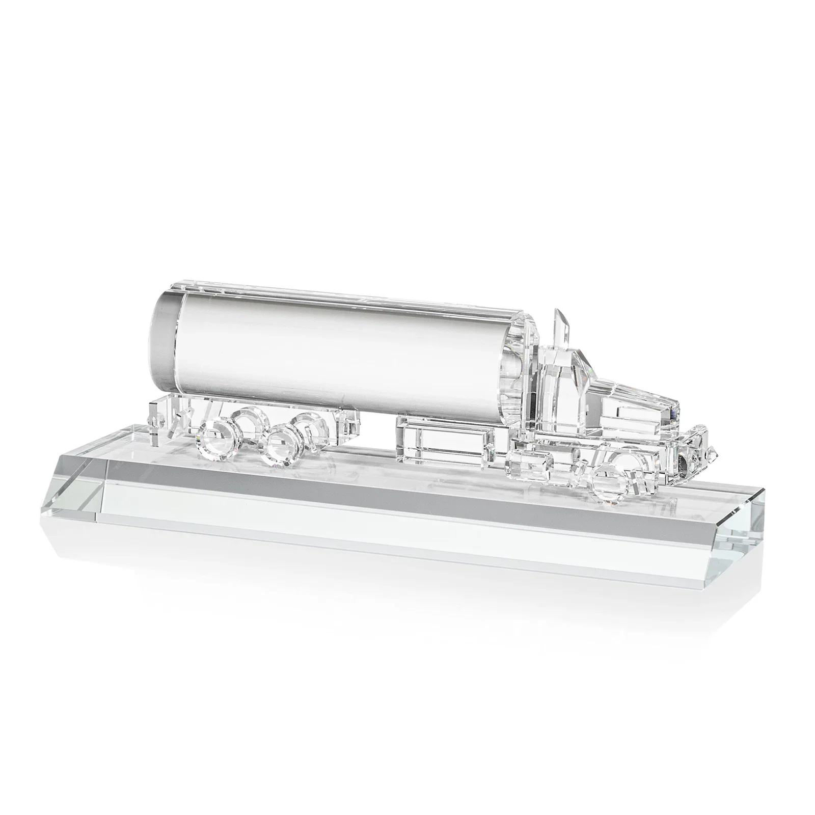 Custom Optical Crystal Oil Tanker Award on Matching Crystal Base, awards for dealer and partner awards