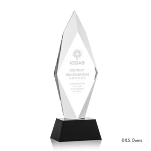 Beveled and Frosted Optical Crystal Diamond Award