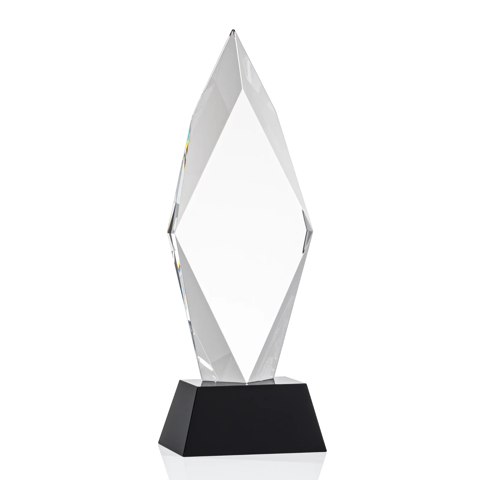 Custom Beveled and Frosted Optical Crystal Diamond Award, awards for corporate award ceremonies