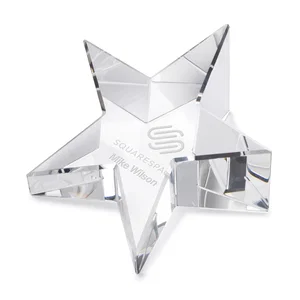 Crystal Star Imprinted Paperweight for Promotional Branding