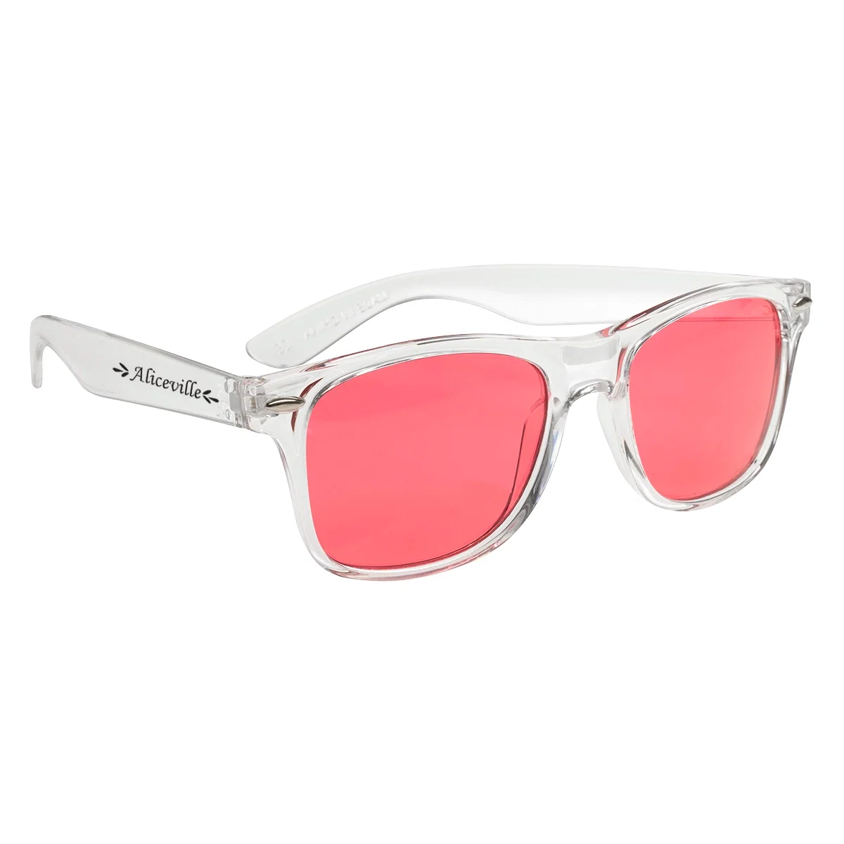 Lens tint viewed at an angle through the frame