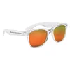 Crystalline Mirrored Malibu Sunglasses in Clear With Red