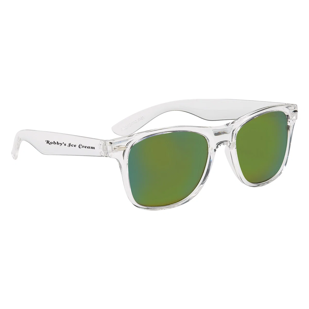 Zoomed detail of the Malibu sunglasses against a plain backdrop