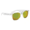 Crystalline Mirrored Malibu Sunglasses in Clear With Yellow Mirrored Lenses