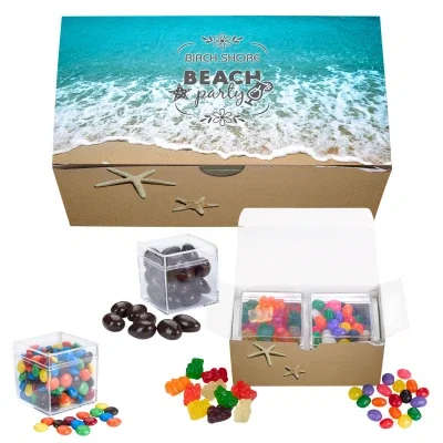 White cube candy set boxed and ready to hand out