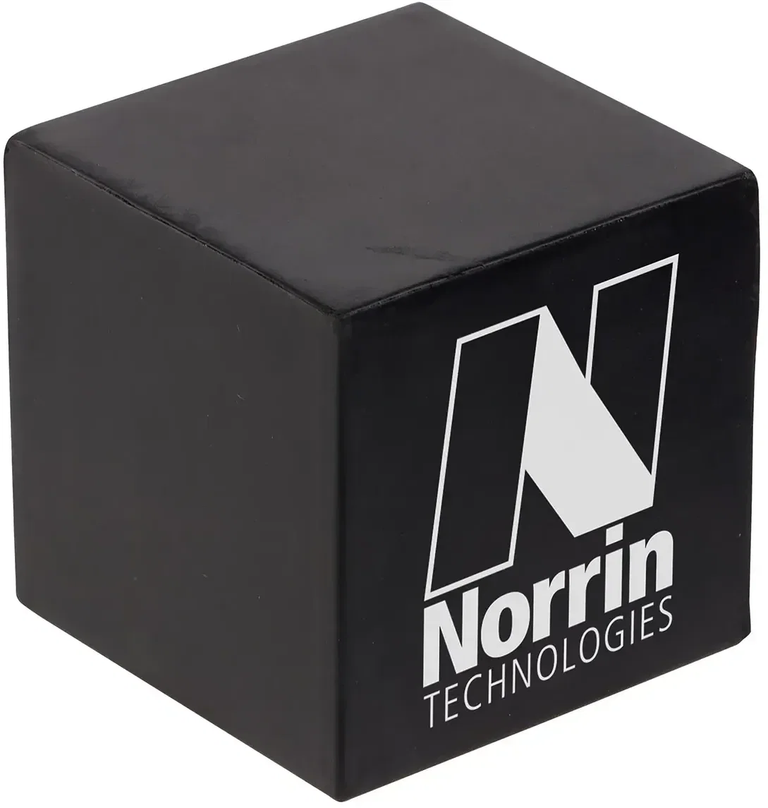 Right-side face of the Cube promotional stress ball, six-sided branded custom squeeze toy for logo imprints