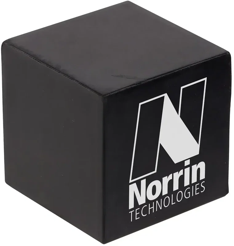 Right-side face of the Cube promotional stress ball, six-sided branded custom squeeze toy for logo imprints