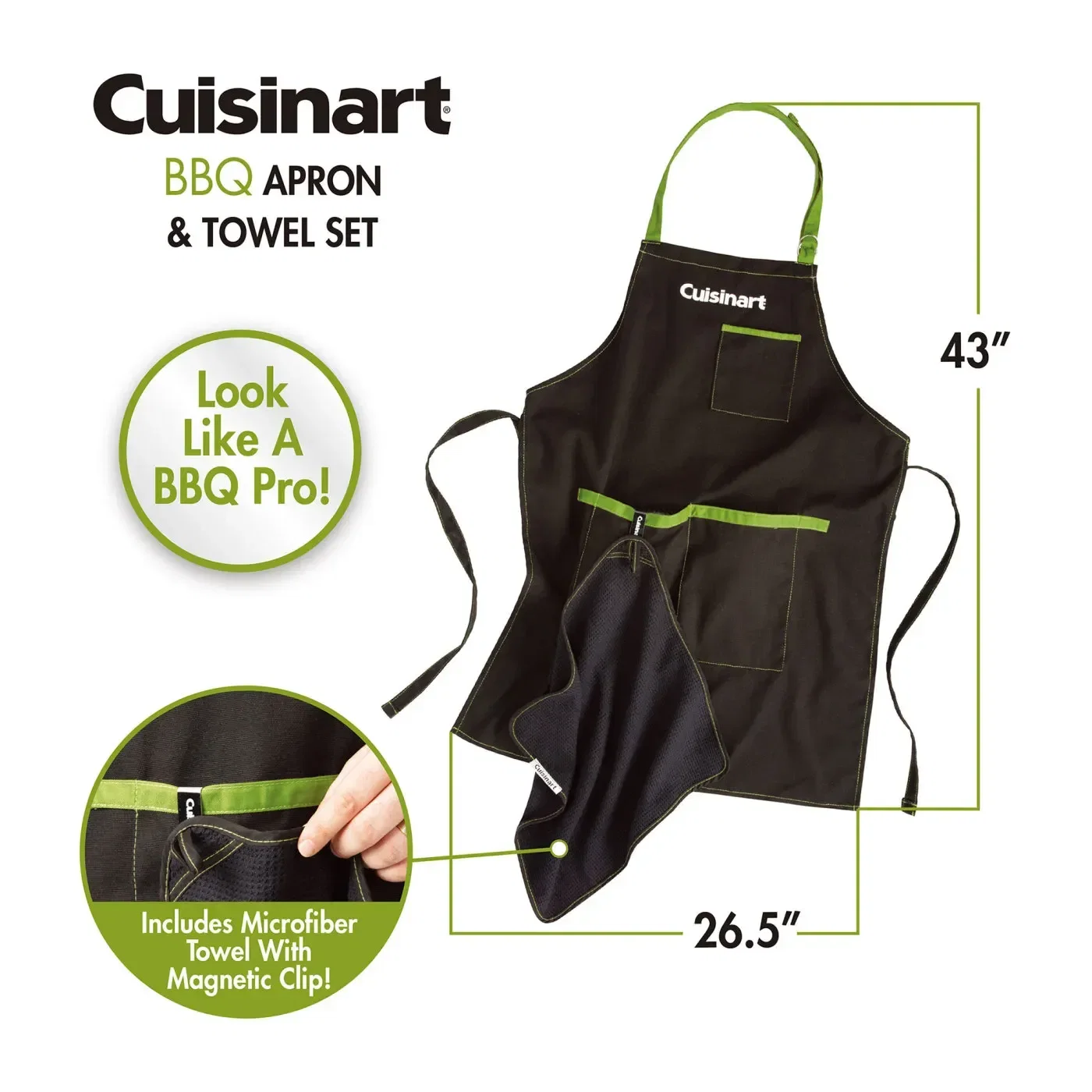 Cuisinart® BBQ Grill Chef Apron & Towel Set — view 4