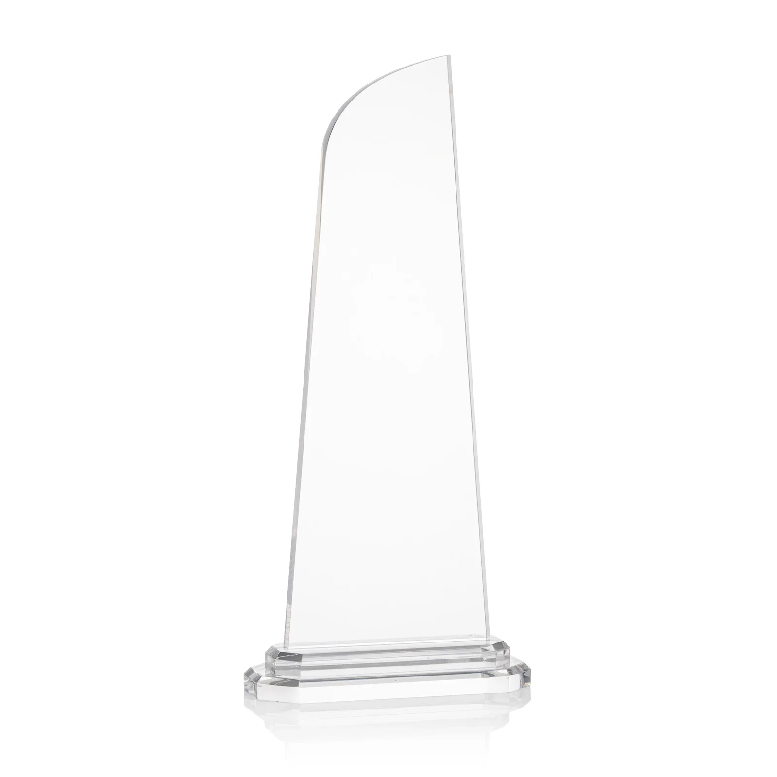 Personalized Acrylic Award With Right-Facing Peak on Double-Stepped Base for retirement presentations