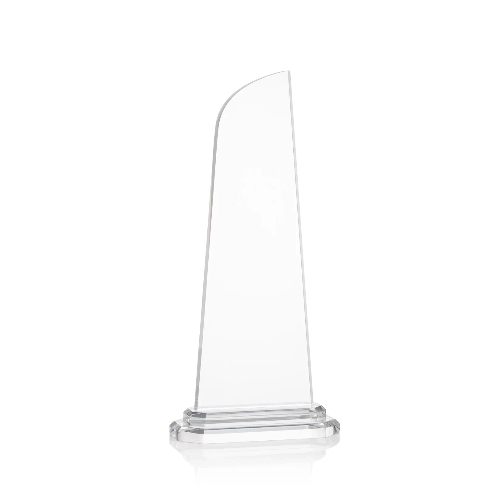 Personalized Acrylic Award With Right-Facing Peak on Double-Stepped Base for safety achievement programs