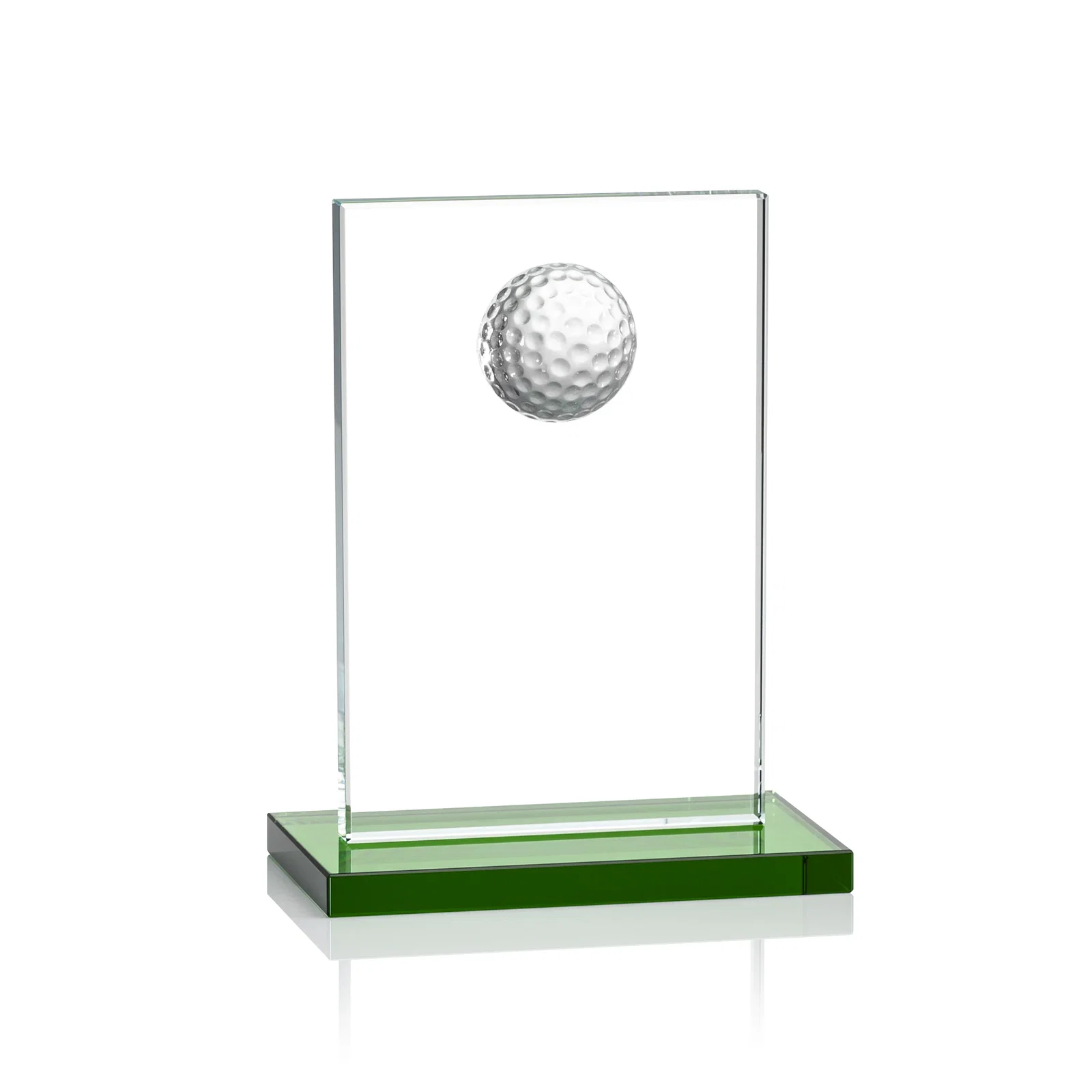 Personalized Starfire Crystal Award with 3D Golf Ball on Clear Base for graduation ceremonies