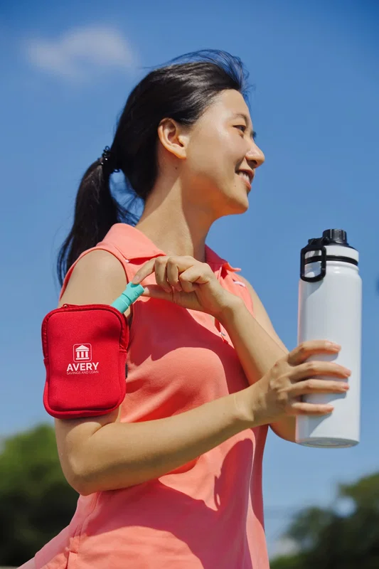 Retail packaging for the promotional Cup Cadet Zippered Pouch