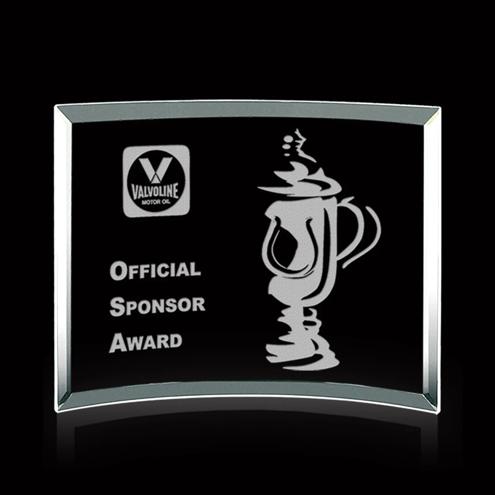 Jade Glass Curved Bevel Custom Award — view 4
