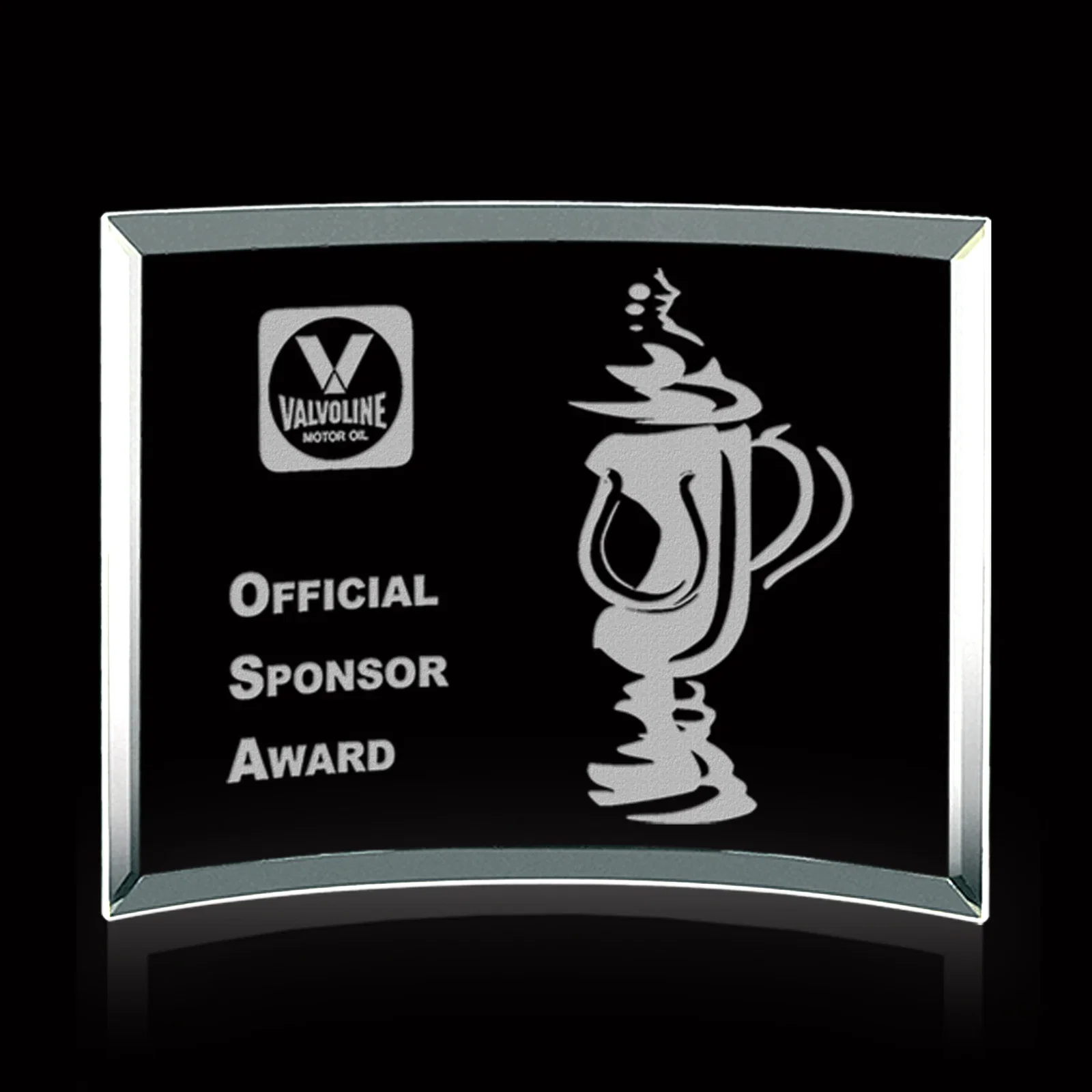 Jade Glass Curved Bevel Custom Award — view 5