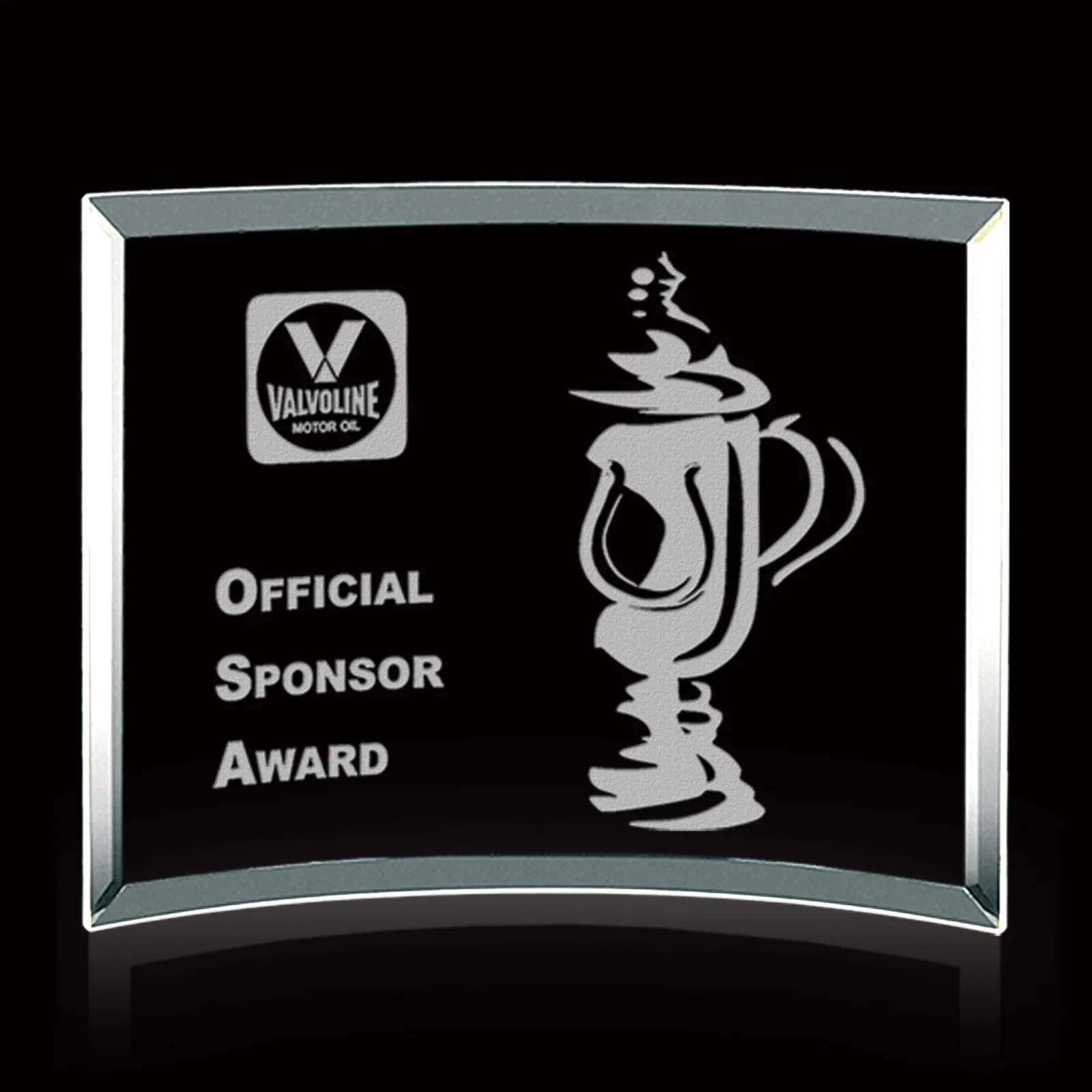 Jade Glass Curved Bevel Custom Award — view 6