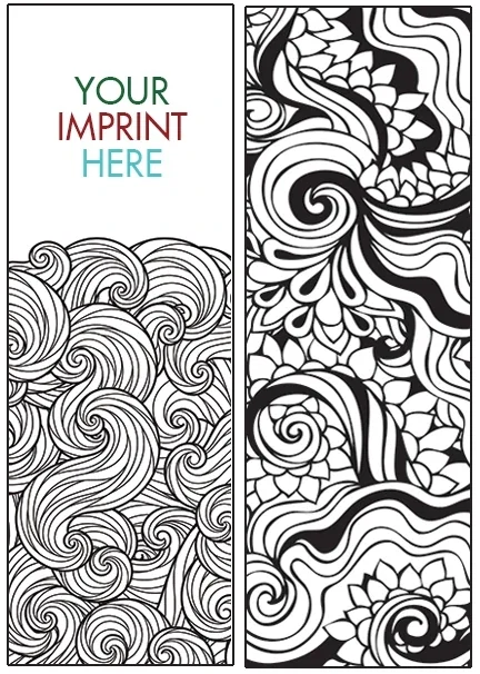 Custom 2-Sided Coloring Bookmarks – 5 Designs, Full-Color Logo