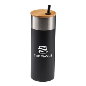 20 oz. Stainless Steel Tumbler with Bamboo Lid & Straw