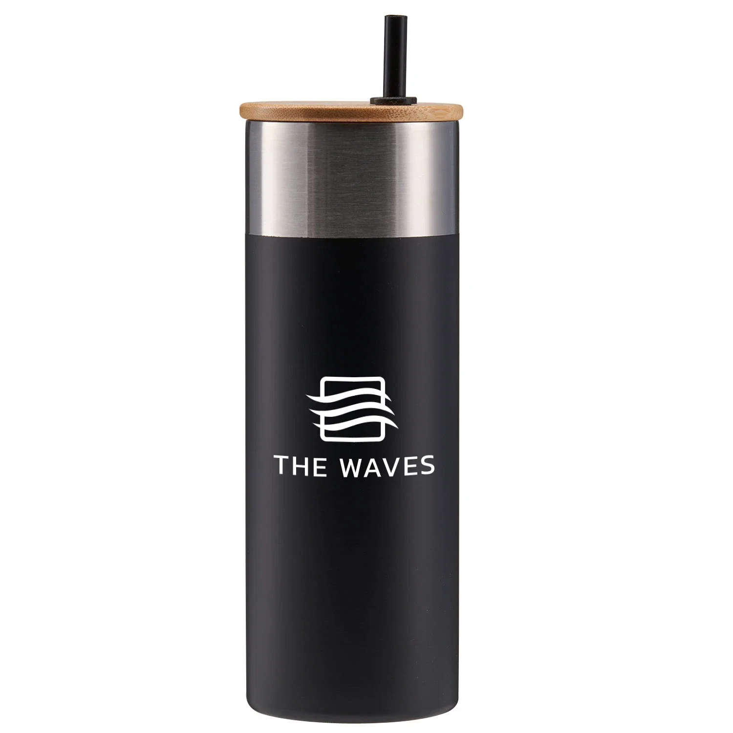 20 oz. Stainless Steel Tumbler with Bamboo Lid & Straw — view 2