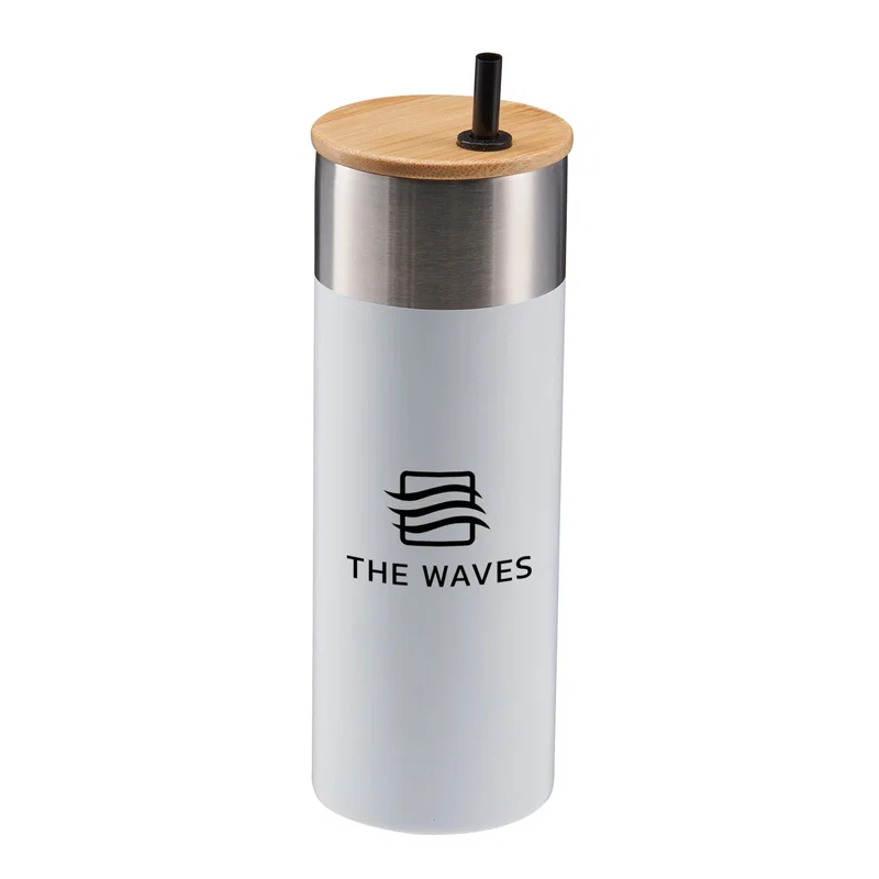 20 oz. Stainless Steel Tumbler with Bamboo Lid & Straw — view 5