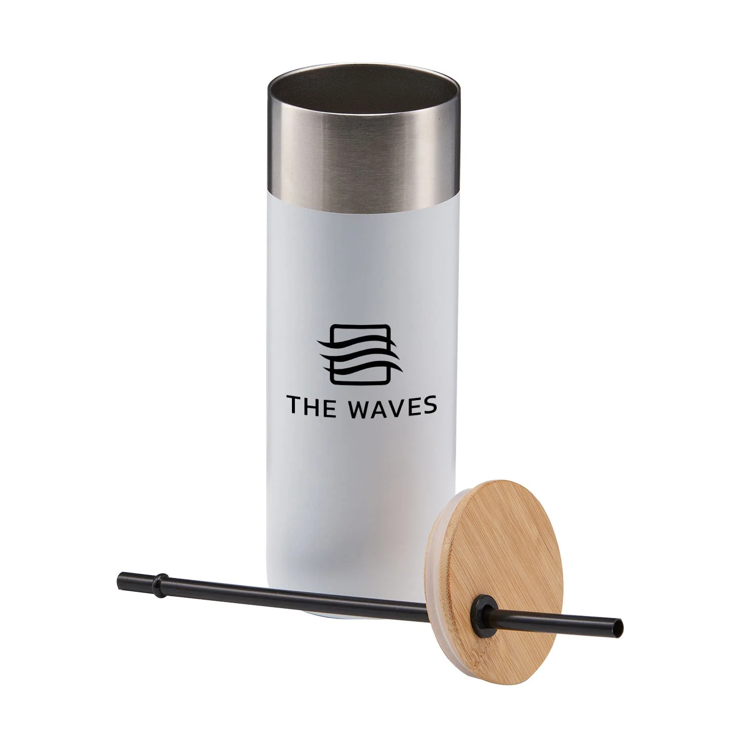 20 oz. Stainless Steel Tumbler with Bamboo Lid & Straw — view 7