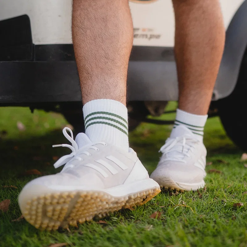 Custom Socks worn on foot, lifestyle shot of Style 4