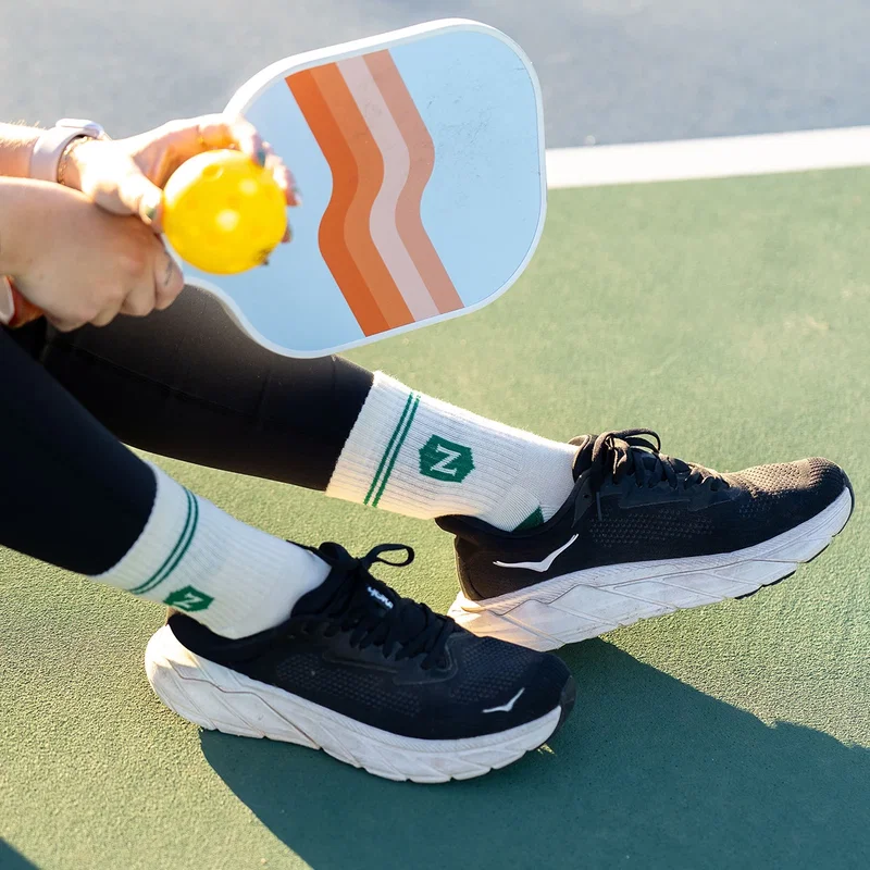 Close-up of the Custom Socks' logo imprint area, Style 4