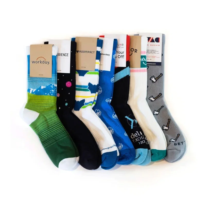 Custom Socks worn on foot, lifestyle shot of Style 3