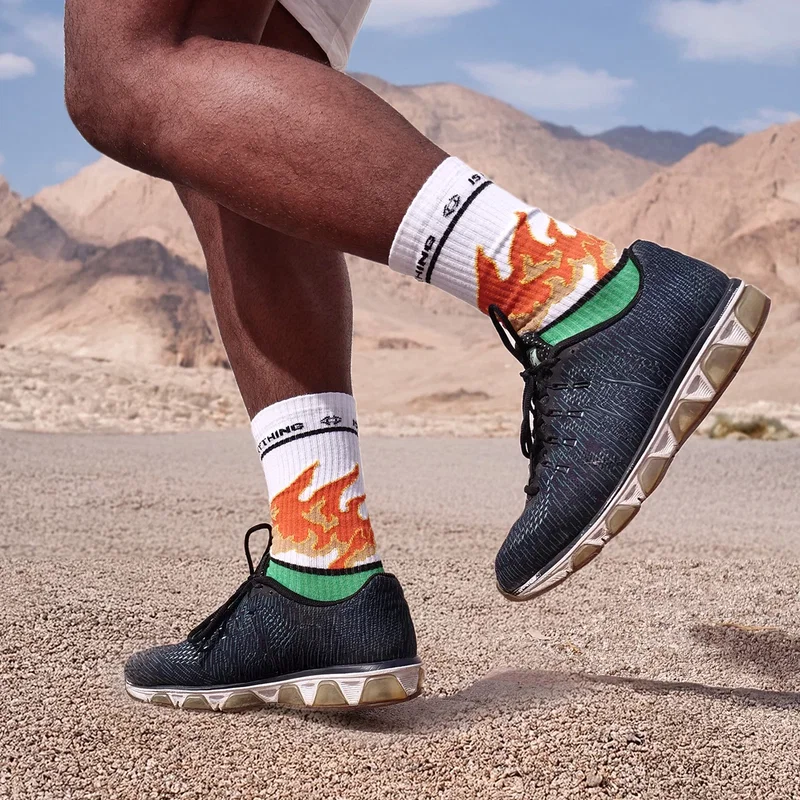 Close-up of the Custom Socks' logo imprint area, Style 1