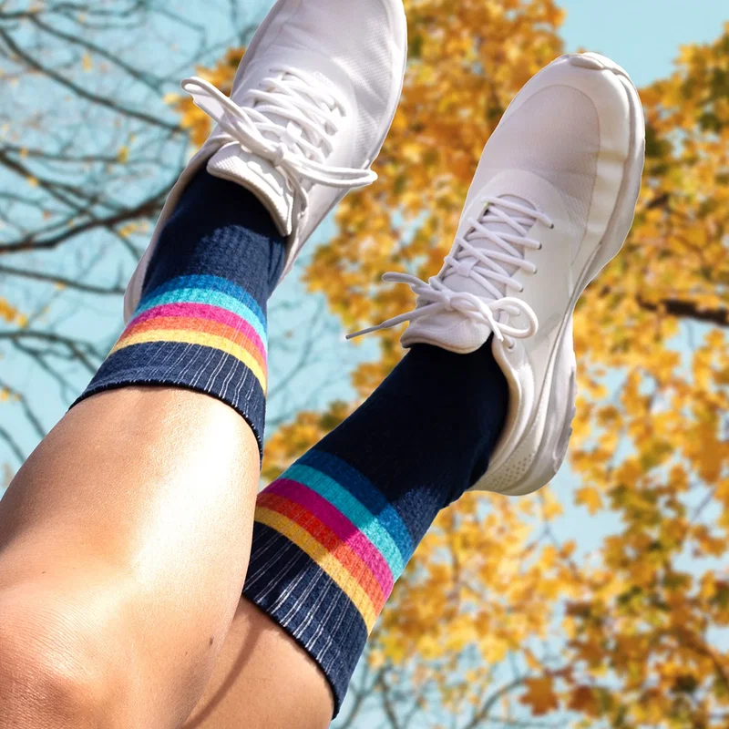 Side profile of the Custom Socks' cuff and ribbing, Style 3