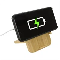 Bamboo 10W Wireless Charger with Phone Holder — view 2