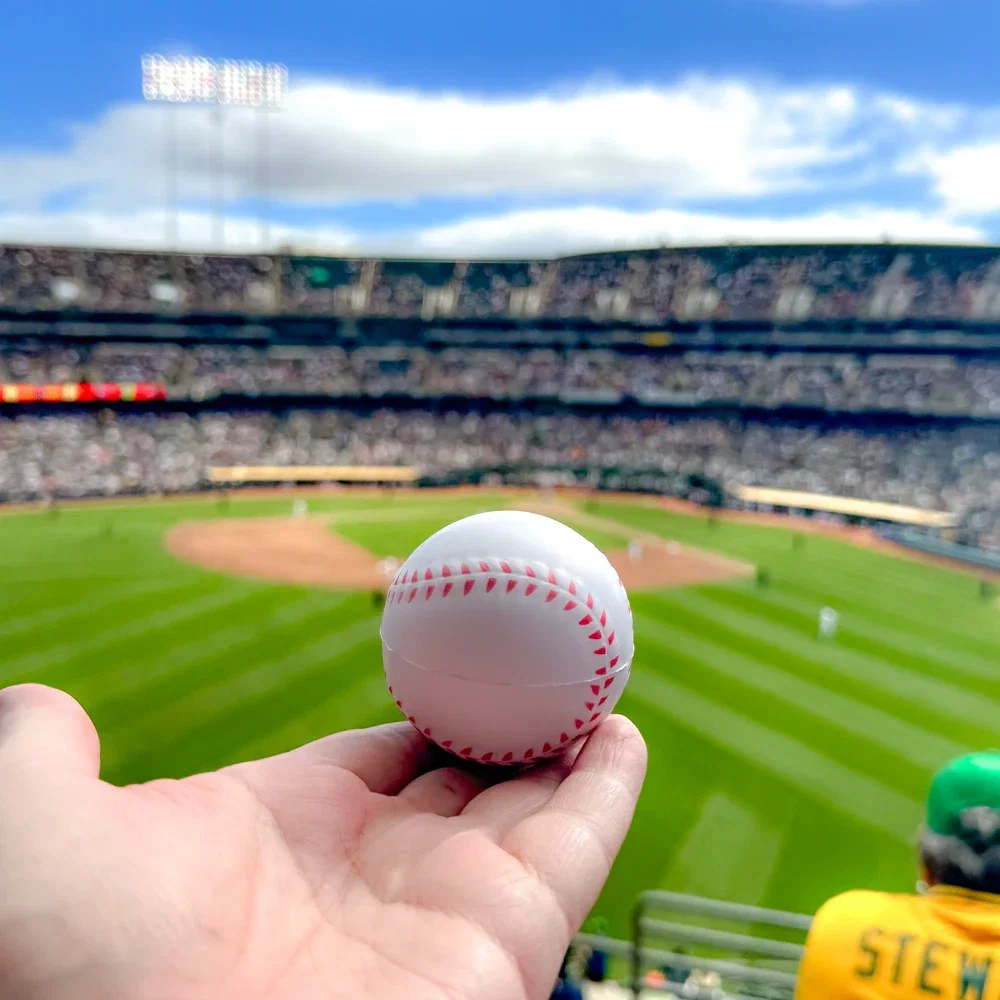 Custom Baseball Stress Reliever held in hand