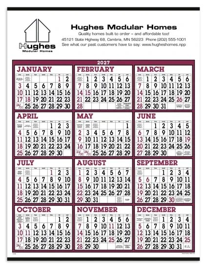 Triumph® Calendars Big Numbers Span-A-Year Calendar