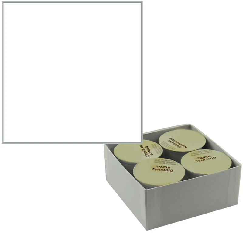 Angled view of a compact carton for gifting coffee