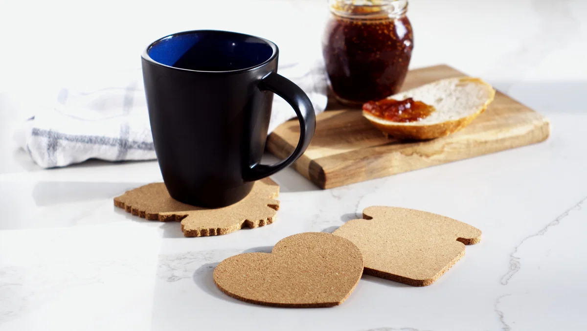 Personalized Cork Coaster - Leaf — view 2