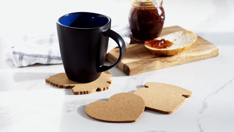 Personalized Cork Coaster - Leaf — view 2