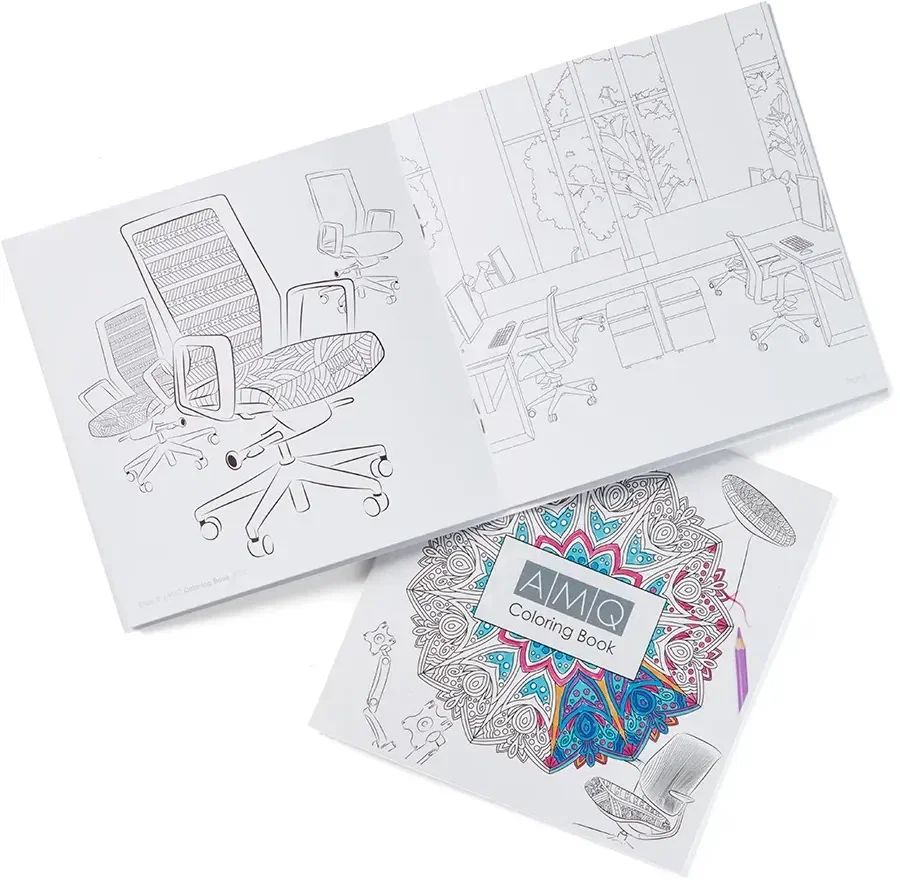 Custom Cover Deluxe 7"x7" Adult Coloring Book & 8 Color Pencil Set — view 3