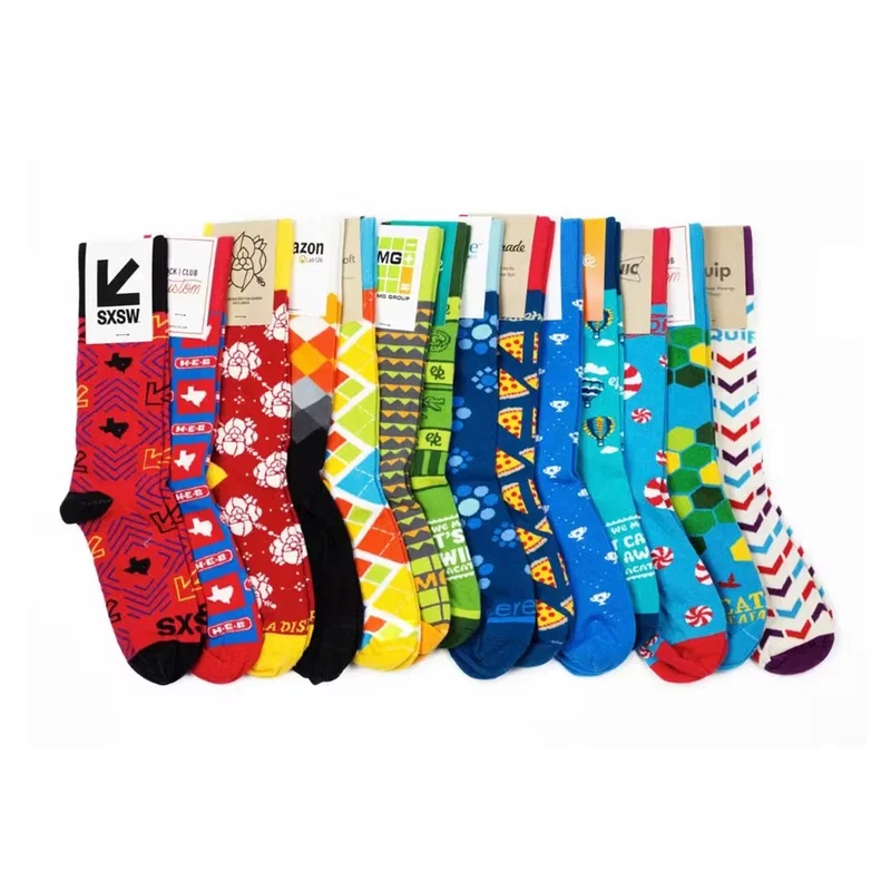 Custom Socks worn on foot, lifestyle shot of Style 2