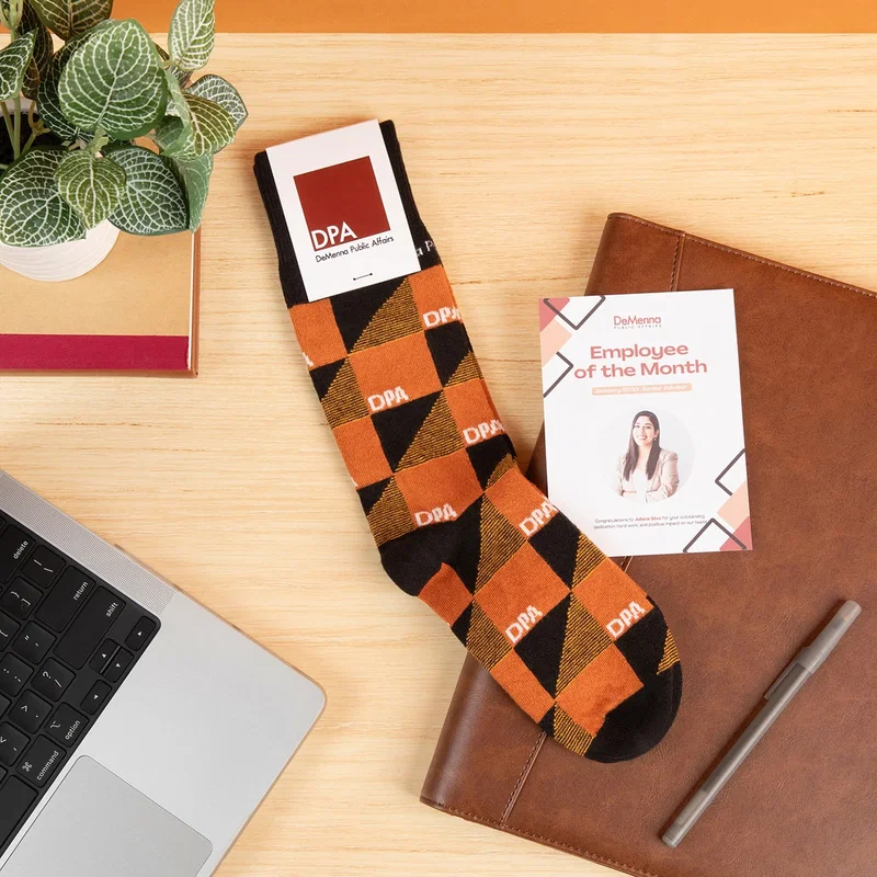 Custom Socks packaged for retail, all four styles shown together