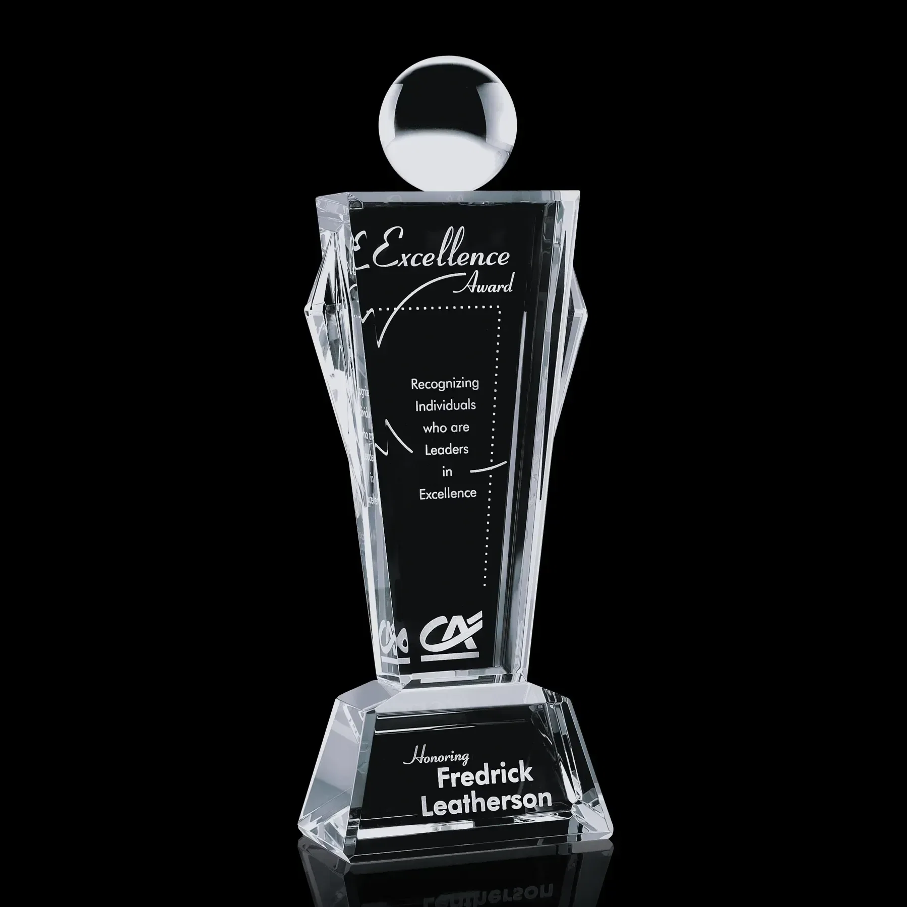 Custom Crystal Conqueror Award