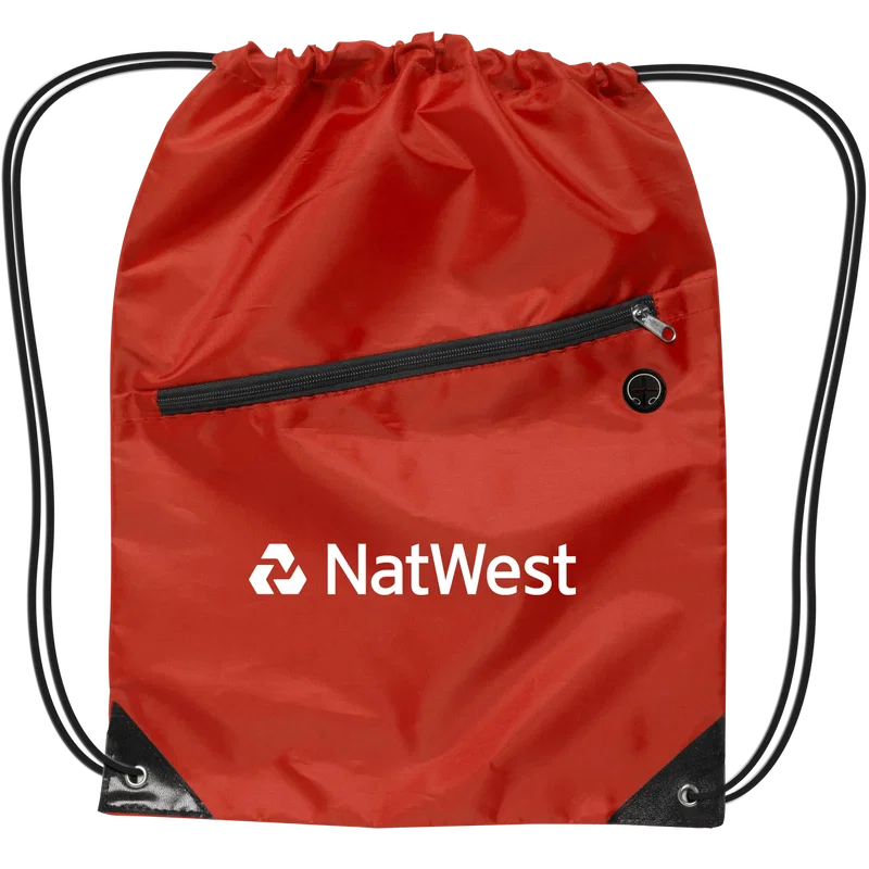 Drawstring Backpack w/Zipper — view 2