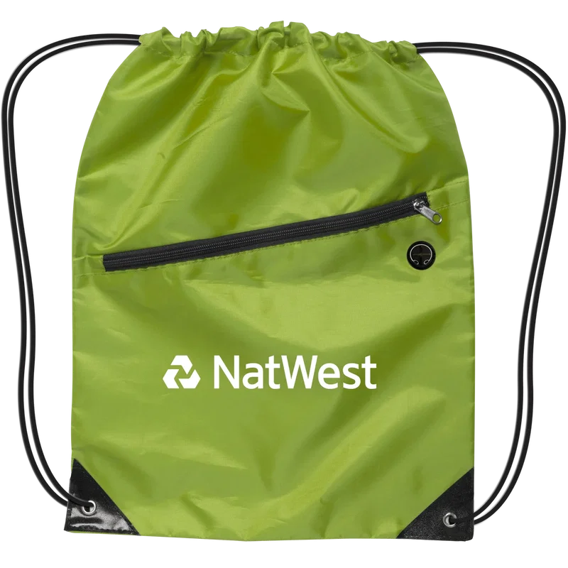 Drawstring Backpack w/Zipper — view 4