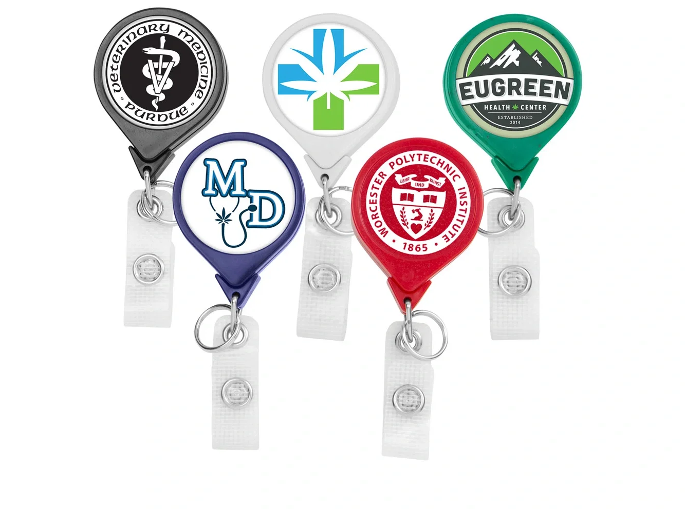 Custom Hemp Retractable ID Badge Reel (6 Shapes) — view 2